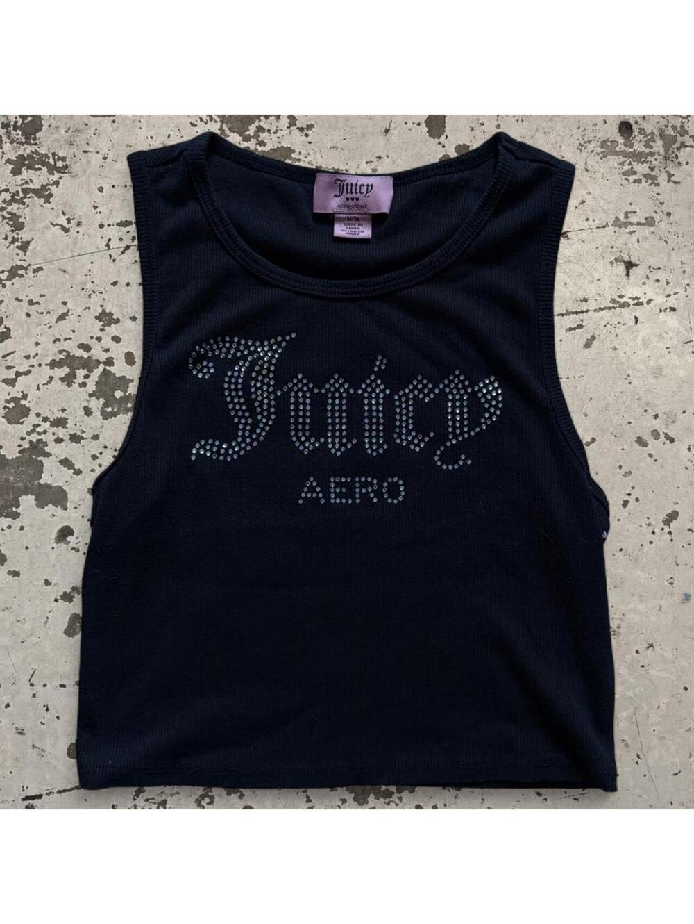 Mens Y2K Juicy Couture Aeropostale black tank top Size M